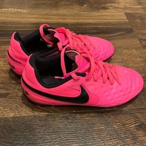 Girls pink Nike soccer cleats size 1